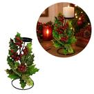 Castiçal Natalino Decorado Azevinhos Berries e Folhagens Luxo Base Aramada 25cm - Magizi Castiçal Natalino Decorado Azevinhos Berries e Folhagens Luxo Base Aramada 25cm - Magizi