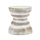 Castiçal Pillar Stonebriar Antique White Wooden Small