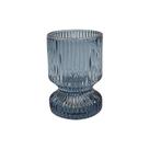 Castiçal Porta-Vela Decorativo em Vidro Azul 6x8cm BH0336 BTC