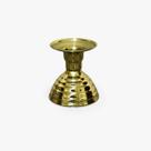 Castiçal Porta Vela Dourado Latão Decoração Mesa Compacto