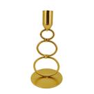Castiçal Porta Vela Dourado Metal Decorativo Luxuoso Correntes Circular Castiçal Porta Vela Dourado Metal Decorativo Luxuoso Correntes Circular