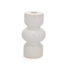 Castiçal Porta-Vela em Cerâmica Branca 15cm 19452M Mart