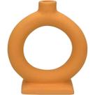 CASTIÇAL PORTA VELA SUPORTE HOME&CO CERÂMICA 18x16x6cm LARANJA