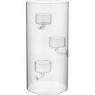 CASTIÇAL PORTA VELAS DECORATIVO 3 VELAS BOROSSILICATO 25x12x12cm
