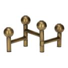 Castiçal Porta Velas Decorativo De Mesa 4 Bocais Design Rústico Metal Pintura Dourado Envelhecido