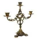 Castiçal Três Velas Trabalhado Bronze 30 x 31 cm