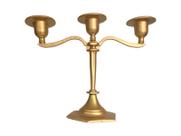 Castiçal Triplo 18 cm Ouro Velho