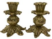 Castiçal Uma Vela 9,5 Cm. Em Bronze Trabalhado Jantares Altares Igrejas Par
