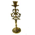 castiçal uma vela bronze floral decorações igreja casa artesanato