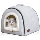 Cat Bed OMIVIER Dobrable Cave Antiderrapante Resistente à Água Cinza