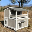 Cat House Gowoodhut Feral Outdoor à prova de intempéries de 2 andares