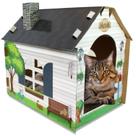 Cat House Hideaway Playhouse de papelão com Scratcher ASPCA