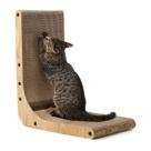 Cat Scratcher FUKUMARU em forma de L montado na parede com brinquedo de bola
