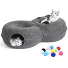 Cat Tunnel Bed Lovintry em forma de 8 para gatos de interior, cinza escuro