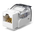 Cat6 Keystone Jack Toolless, pacote com 25 unidades, VCE Slim Profile, branco