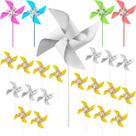 Cata-ventos de papel DIY Chalyna para crianças com palitos de plástico x24