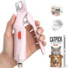 CATPICK Cortador de Unhas 2 em 1 para Pets com Luz LED USB