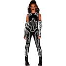 Catsuit Cyberpunk para mulheres Amscan tamanho L/XL preto e branco