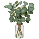 Caules artificiais de eucalipto em vaso de vidro Briful 14 Leaves