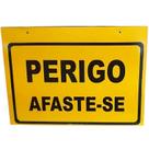 Cavalete Deitado Amarelo Perigo, Afastese 47x34 CM Sinalização Plastcor