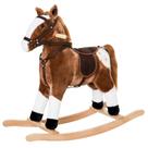Cavalo de Balanço de Pelúcia Qaba Kids - Marrom com Sons