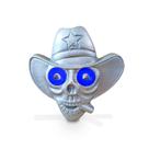 Caveira Cowboy Caminhão Olho De Led Azul 24v Caveira Cowboy Caminhão Olho De Led Azul 24v