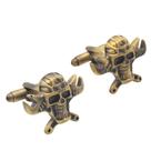 Caveira de bronze antiga da Cuff Links para homens