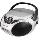 CD Boombox portátil Craig CD6925 Bluetooth de carregamento superior prateado