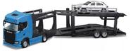 Cegonha Scania 770s c/ Porsche Macan 1:43 Bburago Azul