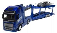 Cegonha Volvo Fh16 c/ Porsche 911 Bburago 1:43 Azul