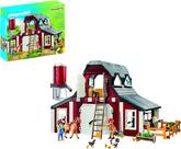 Celeiro de brinquedo Playmobil com silo com figuras, animais e acessórios