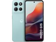 Celular Motorola G15 128GB de Memória 4GB Ram Azul claro Tela 6.7 Polegadas e Bateria de 5200 mAh