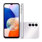 CELULAR Samsung Galaxy A14 4G Prata 64GB 4GB RAM Tela Infinita 6,6 Câmera Tripla 50MP Bateria 5000mAh Dual Chip