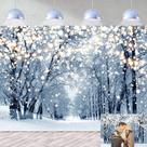 Cenário de Inverno CINRAY 240x180cm - Fundo com Glitter e Neve Branca