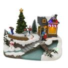 Cenario P/ Vila Natalina Patinação Led E Mov 20x12cm 3AA VI403