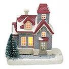 Cenário Vila Casa Natalina Decorativa Com Luz Neve Papai Noel Natal Presente Resina Sala Quarto Escritório Mesa Led Iluminada Decoração Enfeite Rack