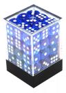 Central Dices D6 12mm Translucido Azul Céu E Branco 36 Dados