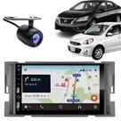 Central Multimídia 2 Din Carplay Android Nissan March Moldura + Câmera PT