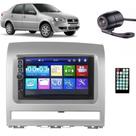 Central Multimídia 2 Din Mp5 Fiat Palio Câmera Moldura Prata