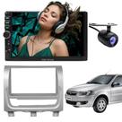 Central Multimídia 2 Din Mp5 Fiat Siena Câmera Moldura Prata