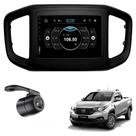 Central Multimídia 2 Din Mp5 Fiat Strada Câmera Moldura Tela Preto