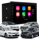 Central Multimídia 7" MP5/BT CarPlay Android + Moldura Preta Golf Polo SpaceFox Fiesta Ecosport