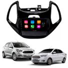Central Multimídia 7" Pol MP5/BT CarPlay Android + Moldura Black Piano Ka Hatch/Sedan 2014 a 2018