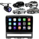 Central Multimídia Android 2 Din Fiat Weekend Moldura 9" Câmera Ré PT Fosco