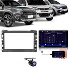 Central Multimidia Android Auto Fiat Mobi Moldura + Câm Preto Fosco