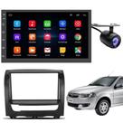 Central Multimidia Android Auto Fiat Siena Moldura + Câm Preto
