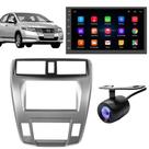 Central Multimidia Android Auto Honda City Moldura + Câm Prata