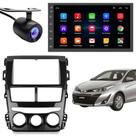 Central Multimidia Android Auto Toyota Yaris Moldura + Câm BP