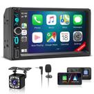 Central multimídia automotiva Moobsnry 7" Wireless Double Din com CarPlay e Android Auto