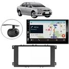 Central Multimídia Carplay Android Focus Sedan Moldura + Câmera Preto